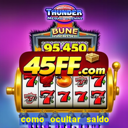como ocultar saldo na betfair